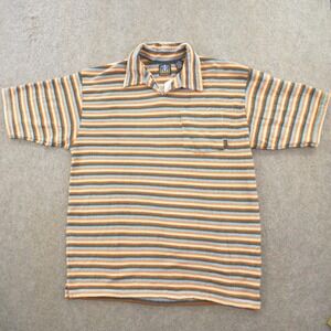 Reactor + Polo Shirt Mens Large Blue Orange Beach French Terry Cloth  New